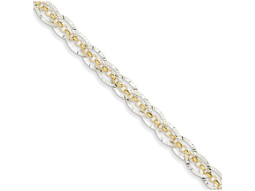 Finejewelers 7.25 Inch 14k Yellow Gold bright-cut Chain Bracelet Weave with Oval Links Bracelet