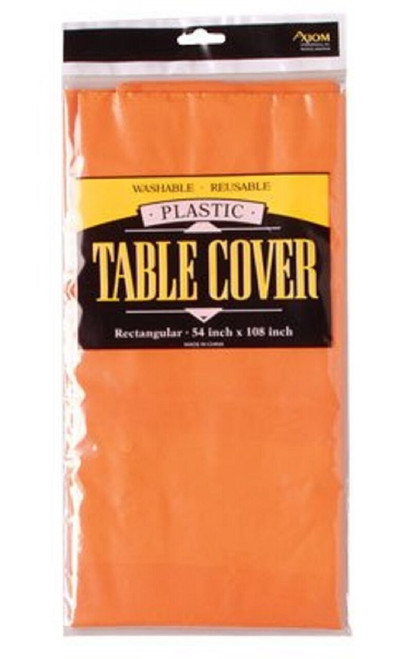Solid Color Plastic Tablecover Table Cover - Orange