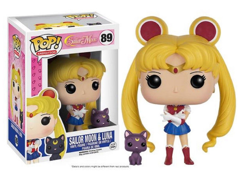 Funko POP Anime: Sailor Moon with Luna Action Figure,Multi,3.75 inches