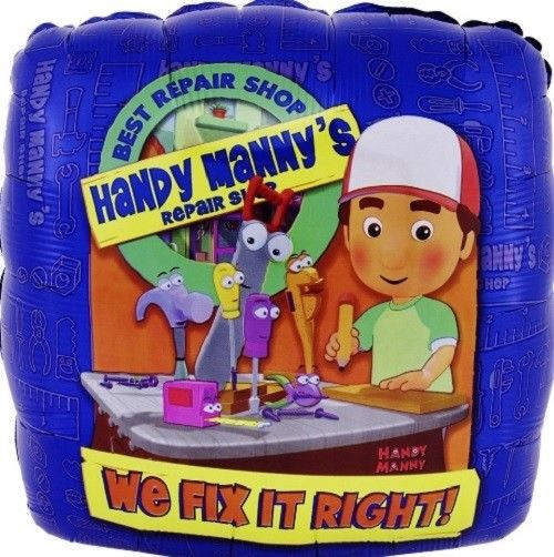 Handy Manny 18" Inch Square Shaped Metallic Mylar Balloon