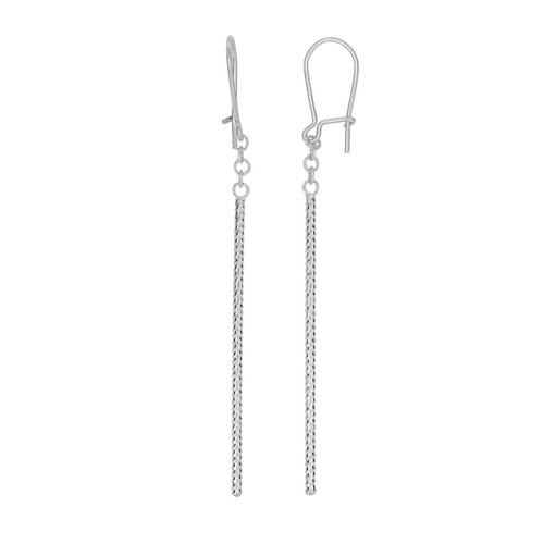 14K White Gold Hanging Bar Drop Earrings - ZFS5141