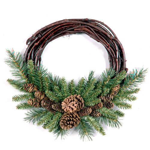 Pinecone Grapevine Artificial Christmas Wreath, 16-Inch, Unlit