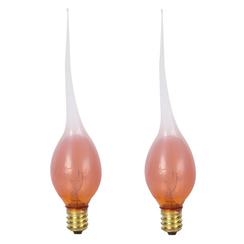 Pack of 2 Orange Glow Silicone Electric Candle Lamp Replacement Light Bulbs