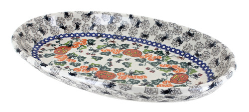 Blue Rose Polish Pottery 104 Vena Oval Platter