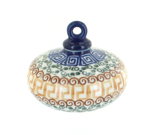 Blue Rose Polish Pottery Athena Flat Christmas Ornament