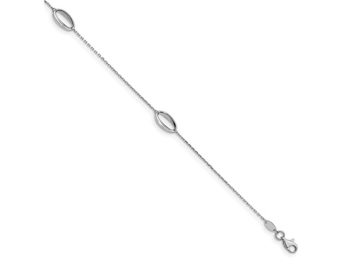FJC Finejewelers 14 kt White Gold Other Chains Polished 1 in ext. Anklet 10 Inches GQLF122810B