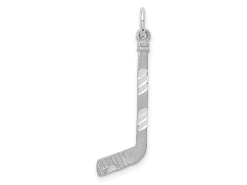 FJC Finejewelers 14 kt White Gold Satin Bright Cut Hockey Stick Charm 31 mm x 9 mm GQC1232WB