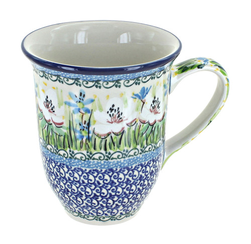 Blue Rose Polish Pottery Song of Spring Large Coffee Mug