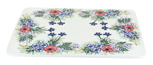 Blue Rose Polish Pottery Summer Garden Cutting Board