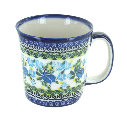 Blue Rose Polish Pottery Blue Cottage Coffee Mug
