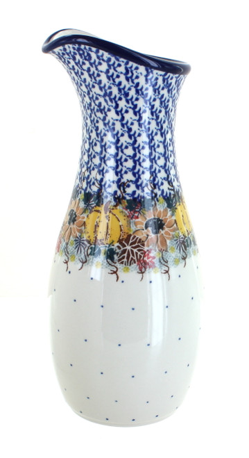 Blue Rose Polish Pottery Harvest Bounty Water Carafe