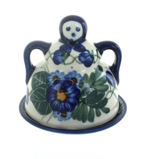 Blue Rose Polish Pottery Forget Me Not Small Cheese Lady