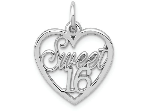 FJC Finejewelers 14k White Gold Sweet 16 Heart Charm WCH26B