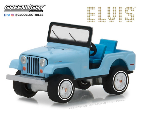 Greenlight 1:64 Elvis Presley (1935-77) - Jeep CJ-5 -Sierra Blue Hobby Exclusive