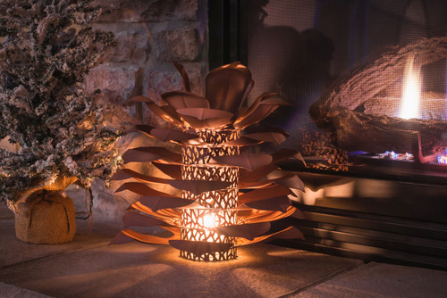 Indoor Outdoor Steel Pine Cone Luminary