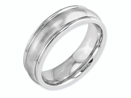 Chisel Cobalt Satin 7mm Rounded Edge Wedding Band - CC41BG85