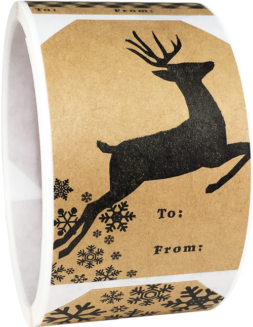 2 x 3" Natural Kraft Christmas Printed Gift Tags