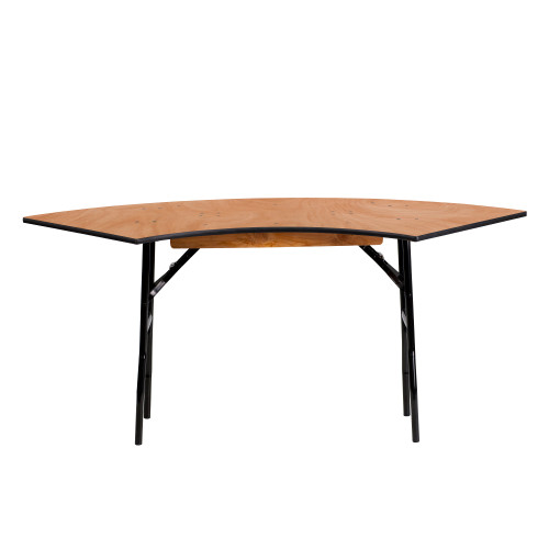 30.25” Brown Serpentine Wood Folding Banquet Table