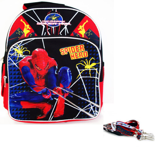 Spiderman Small Toddler 12" Cloth Backpack Book Bag Pack - Spider Hero