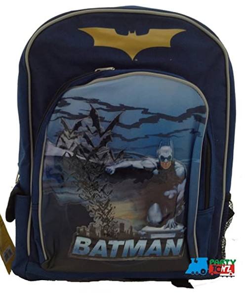 Batman Large 16" Cloth Backpack Book Bag Pack - Blue