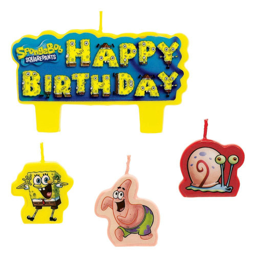 1 X SpongeBob Molded Cake Candles - 4/Pkg.