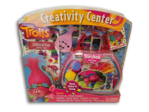 DreamWorks Trolls Creativity Center - Read, Sticker & Stamp Art Set