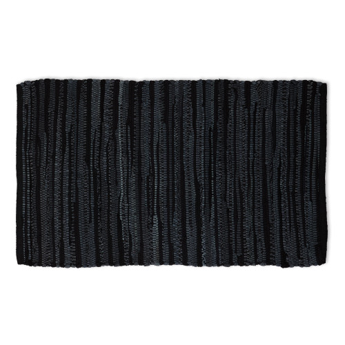 20" x 31.5" Multi Jet Black Modern Style Rag Rug