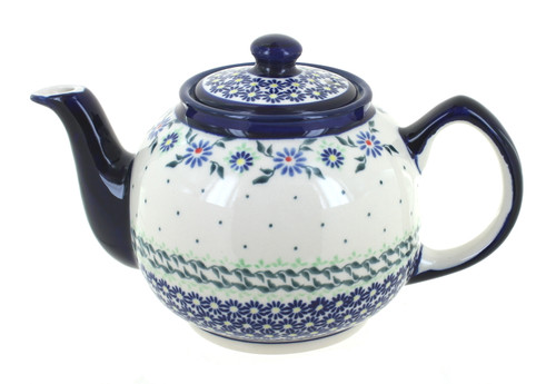 Blue Rose Polish Pottery Petite Bouquet Medium Teapot
