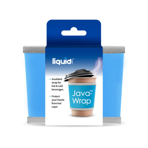 Set of 3 Blue and Gray Java Wrap Travel Coffee Cup Sleeve