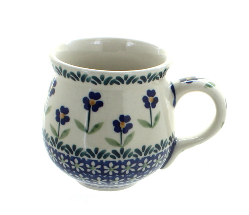 Blue Rose Polish Pottery Blue Daisy Bubble Mug