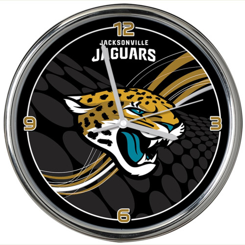 11.5" Black and Yellow NFL Jacksonville Jaguars Dynamic Chrome Wall Clock