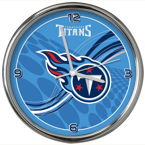 11.5" Blue and White NFL Tennessee Titans Dynamic Chrome Wall Clock
