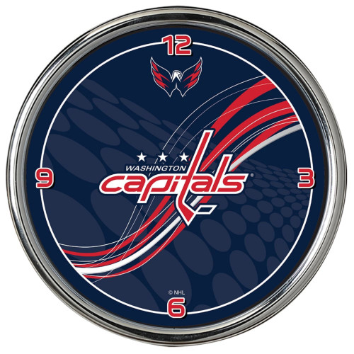 11.5" Blue and Pink NHL Washington Capitals Dynamic Chrome Wall Clock