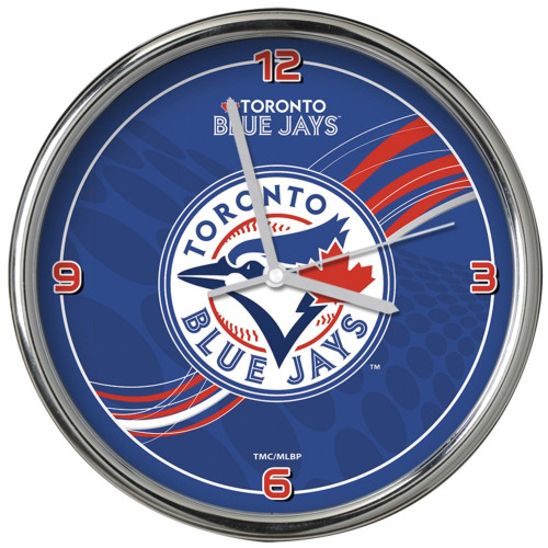 11.5" Blue and Red MLB Toronto Blue Jays Dynamic Chrome Wall Clock