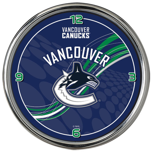 11.5" Blue and Green NHL Vancouver Canucks Dynamic Chrome Wall Clock