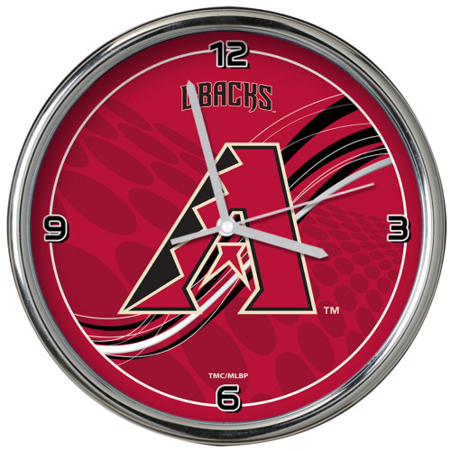 11.5" Red and Black MLB Arizona Diamondbacks Dynamic Chrome Wall Clock