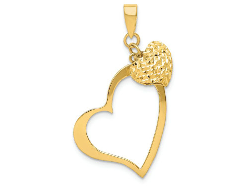 FJC Finejewelers 14k Yellow Gold Open Heart Puffed Heart Charm K5152A