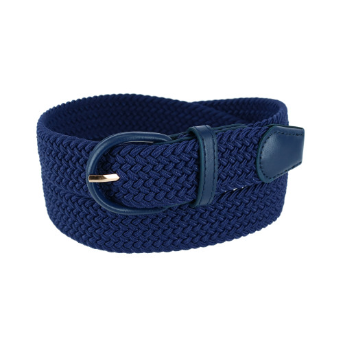 CTM® Men's Elastic Braided Belt with Covered Buckle (Big & Tall Available) - RR-7001-GRY-XL