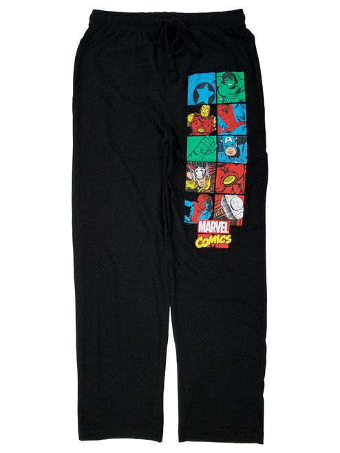 Marvel Comics Mens Black Avengers Sleep Pants Pajama Bottoms - a062521marvcomicblkaveng XL