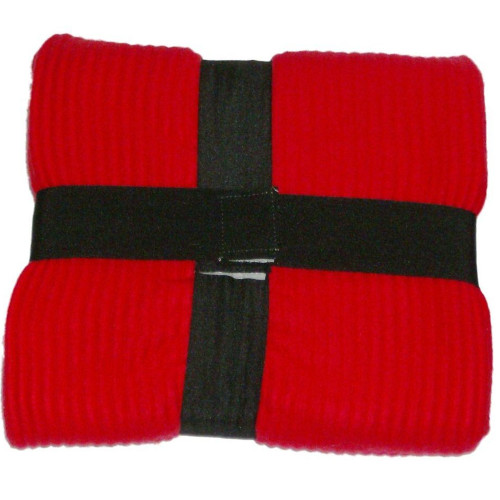 Be Merry Ribbed Red Fleece Throw Blanket Soft Warm & Cuddly