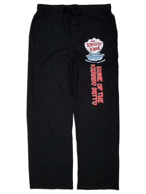 Spongebob Squarepants Mens Black The Krusty Krab Sleep Pants Pajama Bottoms - a062521sbobkrustykrabblk XXL
