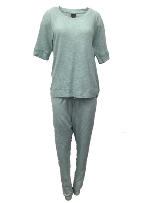 Covington Womens 2 PC Mint Green Pajama Lightweight Knit Mid-Sleeve PJ Set - JG111016 CovMintPJ M