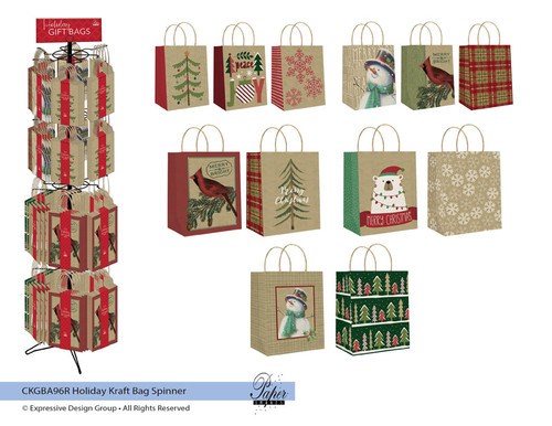 Paper Images  Kraft Christmas  Gift Bag - Case Of: 80