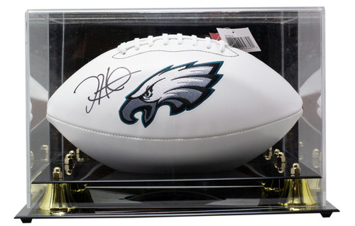 Jalen Hurts Signed Philadelphia Eagles White Logo Football w/Case PSA ITP
