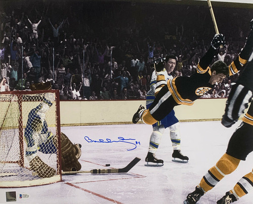 Bobby Orr Signed Boston Bruins The Flying Goal 16x20 Color Hockey Photo BAS GNR
