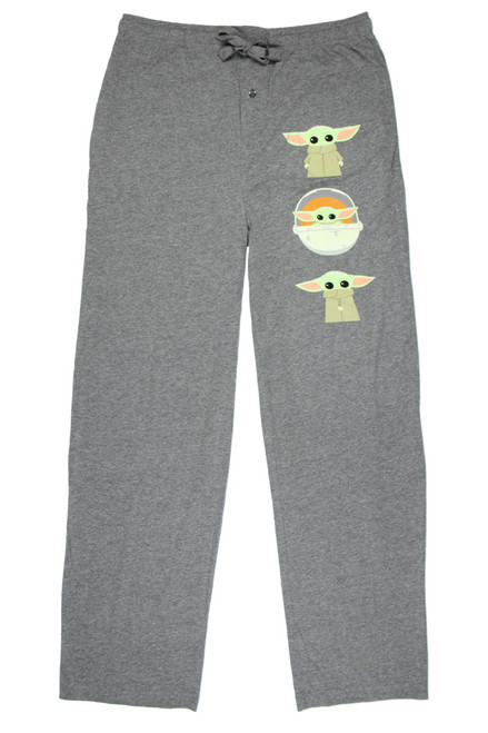 The Mandalorian Baby Yoda Star Wars Mens' Grey Sleep Pajama Pants - 013244321763