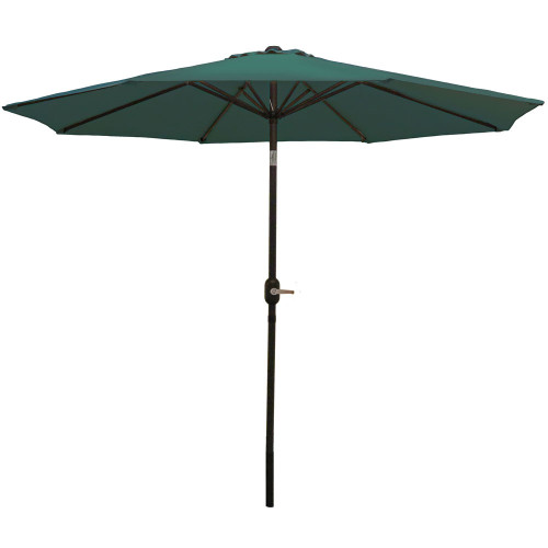 Sunnydaze Aluminum Patio Deck Market Umbrella with Tilt and Crank - 9' - Green
