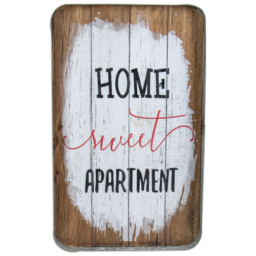 15.75" Black and Pink Metal Home Sweet Apartment Hanging Sign