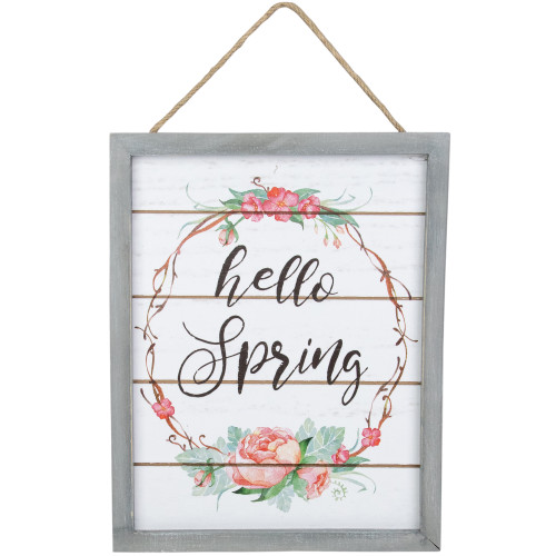 10" Framed "Hello Spring" Hanging Wall Decor