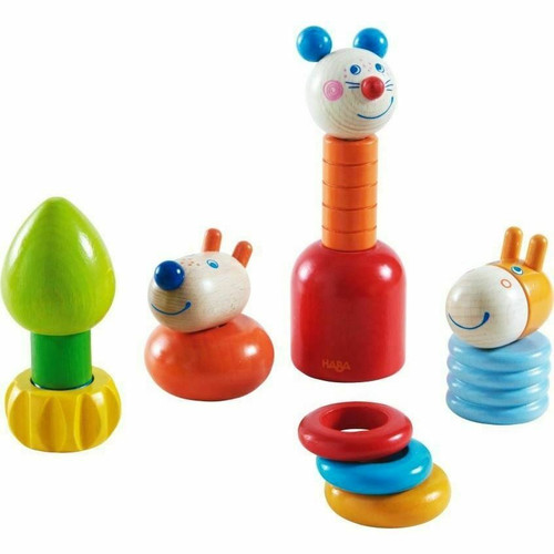 HABA Mouse Mix Up - 14 Vibrantly Colored Pieces to Encourage Imaginative Mix & Match Stacking Fun for Ages 18 Months +